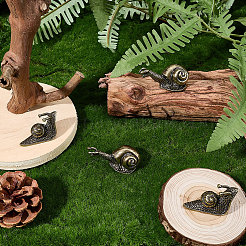 4Pcs 2 Styles Alloy Snail Display Decorations&nbsp;DJEW-SP0001-38