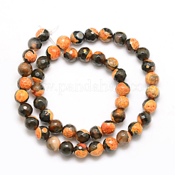 Natural Fire Crackle Agate Bead Strands&nbsp;G-K166-06F-8mm-06