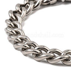 Non-Tarnish 304 Stainless Steel Cuban Link Chain Bracelet&nbsp;NJEW-D050-02C-P