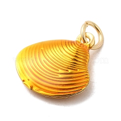 Brass Enamel Shell Charms&nbsp;KK-A268-08G