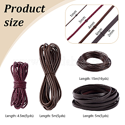 4 Styles Braided Cowhide Leather Cord&nbsp;WL-PH0024-26A