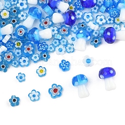 156Pcs 9 Styles Handmade Millefiori Glass Beads&nbsp;LAMP-FS0001-33