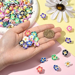 100Pcs 10 Colors Handmade Polymer Clay 3D Flower Plumeria Beads&nbsp;CLAY-YW0002-41