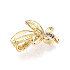Brass Micro Pave Cubic Zirconia Pendants&nbsp;KK-T070-47G