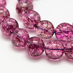 Dyed Round Natural Crackle Quartz Beads Strands&nbsp;G-K084-8mm-MA