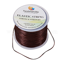 0.8mm Elastic Stretch Polyester Threads Brown Jewelry Bracelet Beading Wire Cords&nbsp;EW-PH0001-0.8mm-01B
