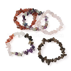 5Pcs 5 Style Natural Mixed Stone Chip Beads Stretch Bracelets for Women&nbsp;BJEW-FW0001-03
