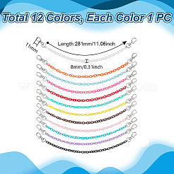 12Pcs 12 Colors Acrylic Link Baseball Cap Chain&nbsp;HJEW-GA00060