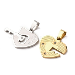 304 Stainless Steel Rhinestone Split Pendants&nbsp;STAS-F368-13GP