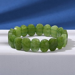 Oval Natural Malaysia Jade Beaded Stretch Bracelets&nbsp;G-P589-02A-06