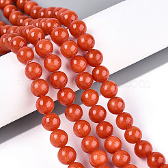 Dyed Natural Mashan Jade Round Beads Strands&nbsp;G-T139-8mm-67C