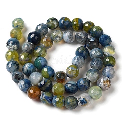 Dyed & Heated Natural Fire Crackle Agate Beads Strands&nbsp;G-P539-B01-02