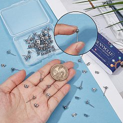 40Pcs 304 Stainless Steel Ball Post Stud Earring Findings&nbsp;STAS-SC0005-26