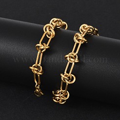 304 Stainless Steel Kont Link Chain Necklace for Men Women&nbsp;NJEW-P269-02G