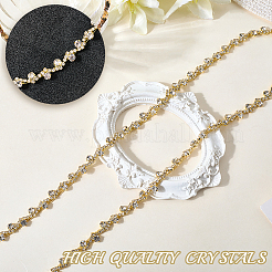 S-shaped Glass Rhinestone and Iron Cup Chains&nbsp;DIY-WH20032-25G-01