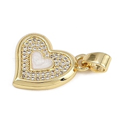 Brass Micro Pave Cubic Zirconia Enamel Pendants&nbsp;KK-Z123-19G-01