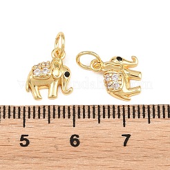 Brass Micro Pave Clear Cubic Zirconia Charms&nbsp;KK-H292-56A-G