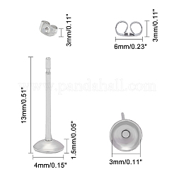 304 Stainless Steel Stud Earrings Findings&nbsp;STAS-UN0006-18P