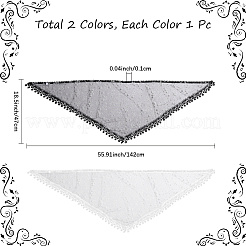 2Pcs 2 Colors Cloth Polyester Headbands for Woman&nbsp;OHAR-CY0001-03