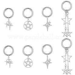8Pcs 4 Styles Star Brass & Alloy Shoe Charms&nbsp;HJEW-BM0001-04