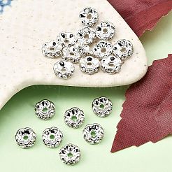 Brass Rhinestone Spacer Beads&nbsp;RB-A014-L8mm-01S-NF