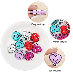 10Pcs 5 Colors Silicone Beads&nbsp;SIL-CA0001-93