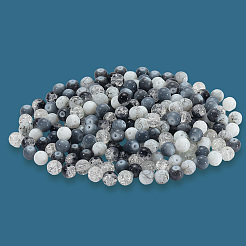 300Pcs 6 Colors Baking Paint & Spray Painted Crackle Glass Round Beads&nbsp;DGLA-LT0001-09