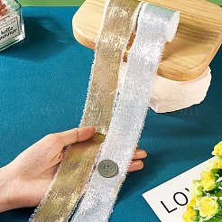 2 Rolls 2 Styles Hot Stamping Velvet Frayed Ribbon&nbsp;OCOR-TA0002-06