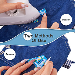 2 Sets Polyester Embroider Self-adhesion Thread Iron on/Sew On Patches&nbsp;PATC-TA0001-54A