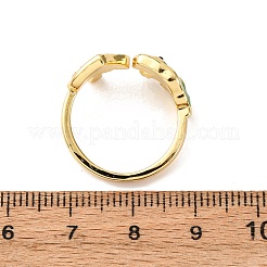 Brass Enamel Cuff Rings&nbsp;RJEW-D330-01G