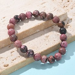 Natural Rhodonite Beads Stretch Bracelets&nbsp;BJEW-DJ0001-33B