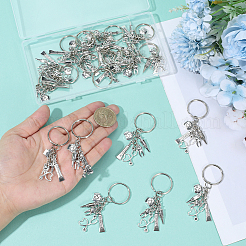 20Pcs Tibetan Style Alloy Keychains&nbsp;KEYC-SC0002-08