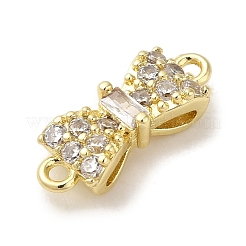 Brass Pave Clear Cubic Zirconia Connector Charms&nbsp;KK-G499-14G
