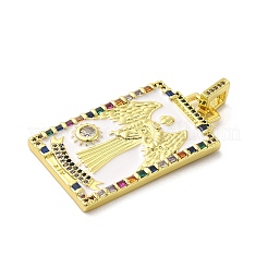 Brass Micro Pave Cubic Zirconia Pendants with Enamel&nbsp;KK-H458-03G-18