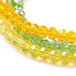 Round Glass Evil Eye Triple Layer Multi-strand Bracelet&nbsp;BJEW-JB08229-03