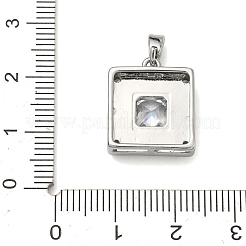 Brass Micro Pave Clear Cubic Zirconia Pendants&nbsp;KK-G556-13P