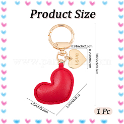 1Pc Imitation Leather Heart Keychain&nbsp;KEYC-CL0001-14D
