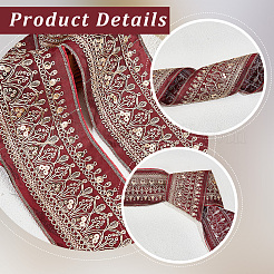 5 Yards Ethnic Embroidery Polyester Ribbon&nbsp;OCOR-CY0003-48B