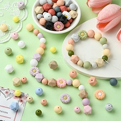 48Pcs 14 Styles Food Grade Eco-Friendly Silicone Focal Beads&nbsp;DIY-YW0008-83A