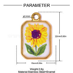 Printed 304 Stainless Steel with Enamel Pendants&nbsp;SA-OY002-80G