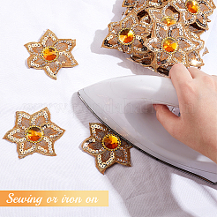 Iron on/Sew on Ethnic Style Embroidery Flower Polyester Lace Ribbons&nbsp;OCOR-WH0060-47C