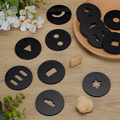 12Pcs Black Clay Acrylic Edge Template Set&nbsp;FIND-FG0004-80