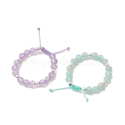 Adjustable Natural Mixed Gemstone Braided Bead Finger Rings&nbsp;RJEW-JR01016