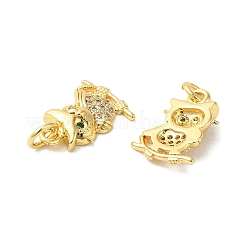 Rack Plating Brass Micro Pave Cubic Zirconia Pendants&nbsp;KK-K377-62G