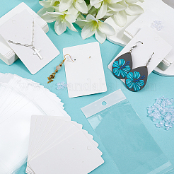 100Pcs Rectangle Paper One Pair Earring Display Cards&nbsp;CDIS-SC0001-14