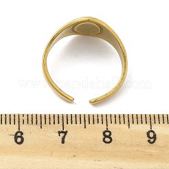 Oval 304 Stainless Steel Cuff Rings for Women&nbsp;RJEW-M019-29G