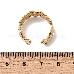 304 Stainless Steel Open Cuff Rings for Women&nbsp;RJEW-K313-14G