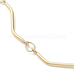 Ion Plating(IP) 304 Stainless Steel Twist Bar Link Chain Necklace&nbsp;NJEW-K249-11G