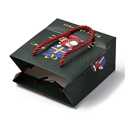 Christmas Santa Claus Printed Paper Gift Bags with Cotton Handles&nbsp;LS-CARB-F013-01