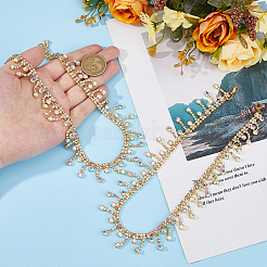 2Pcs Alloy Rhinestones Link Boot Strap Chains&nbsp;HJEW-HS00055
